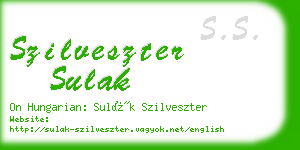 szilveszter sulak business card